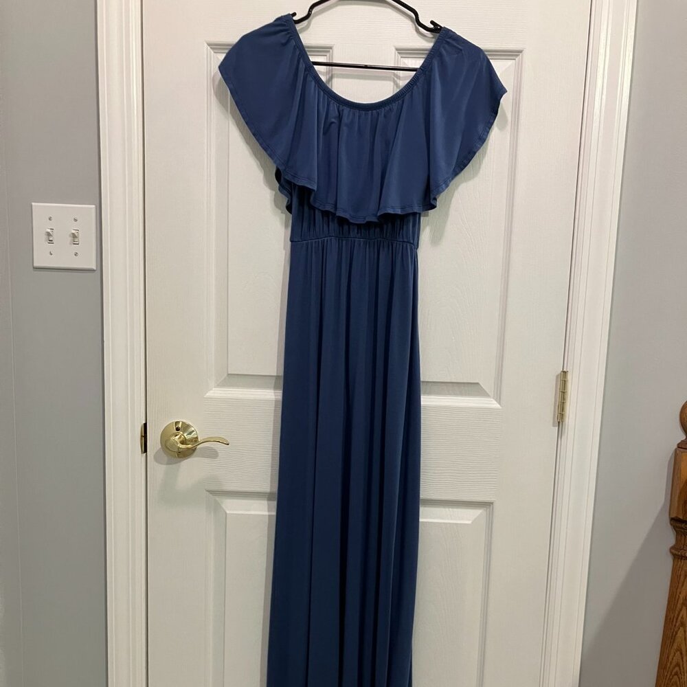 *Maternity* Open Should Dress w/ Ruffles